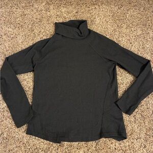 Kuhl Turtleneck Long-Sleeve Women's Sweater in Charcoal Gray waffle knit stretch